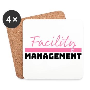 Tshirt Facility Management rose noir - Dessous de verre (lot de 4) - blanc - Devant