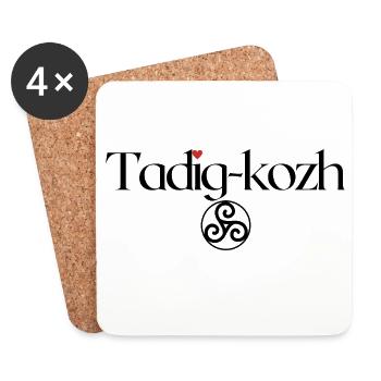 Tadig-kozh Triskell Fête grands-pères Breton - Dessous de verre (lot de 4) - blanc - Devant