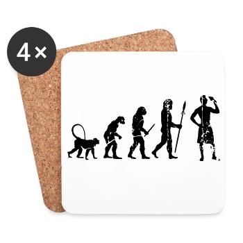 Evolution of the Ice Cream Lover - Coasters (set of 4) - white - Front