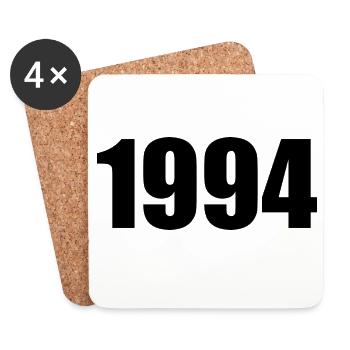 Personnaliser la conception du modèle d’anniversaire 1994 - Dessous de verre (lot de 4) - blanc - Devant