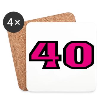 40. 40 YEARS. 40th ANNIVERSARY. 40TH ANNIVERSARY. - Coasters (set of 4) - white - Front