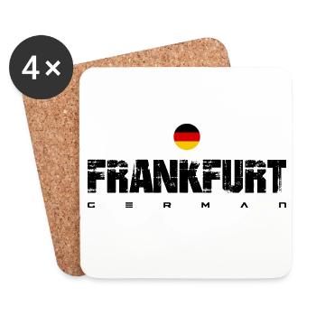 Emblème minimaliste du drapeau allemand - Dessous de verre (lot de 4) - blanc - Devant
