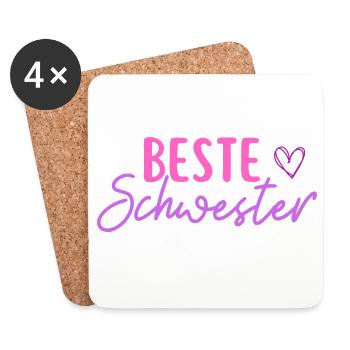 Best Sister - Family Love - Coasters (set of 4) - white - Front