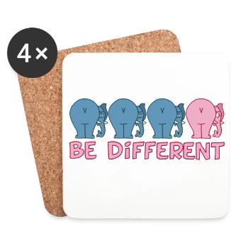 A different elephant - Coasters (set of 4) - white - Front