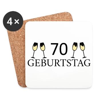 70.Geburtstag 70 Jahre - Untersetzer (4er-Set) - Weiß - Vorne