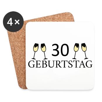 30e anniversaire 30 ans - Dessous de verre (lot de 4) - blanc - Devant