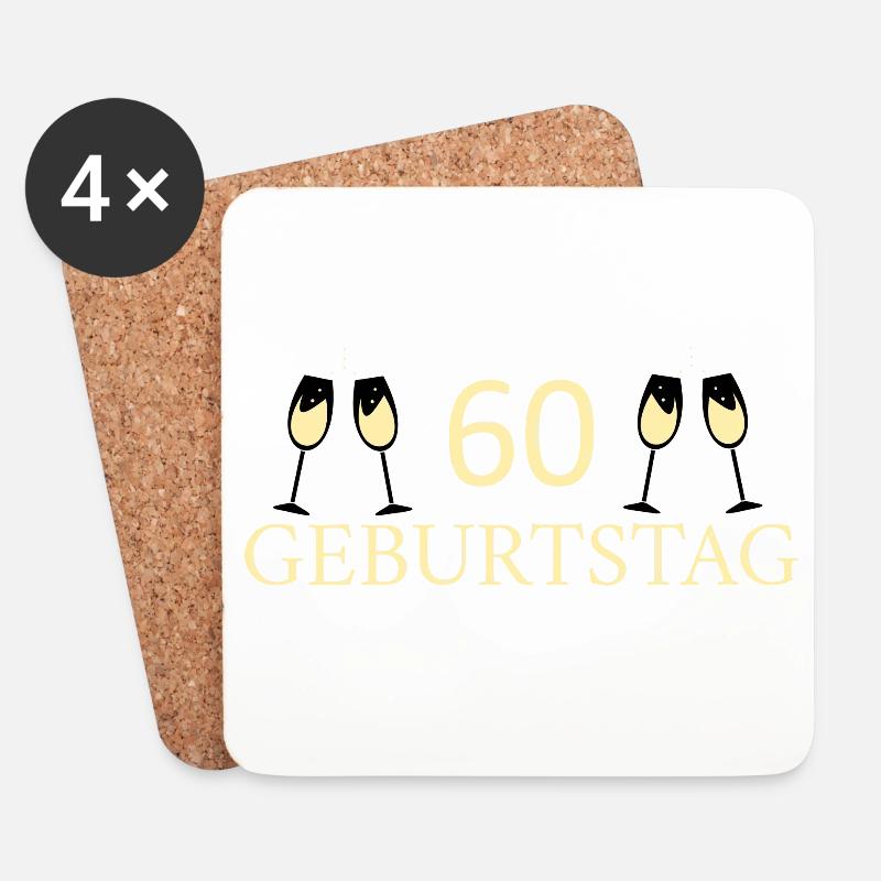 60.Geburtstag 60 Jahre - Untersetzer (4er-Set) - Weiß