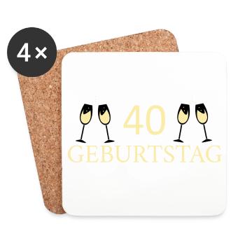 40e anniversaire 40 ans - Dessous de verre (lot de 4) - blanc - Devant