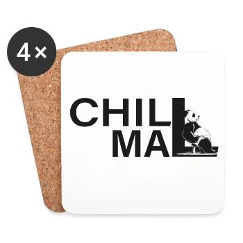 chill mal panda relax entspann dich - Untersetzer (4er-Set) - Weiß - Vorne