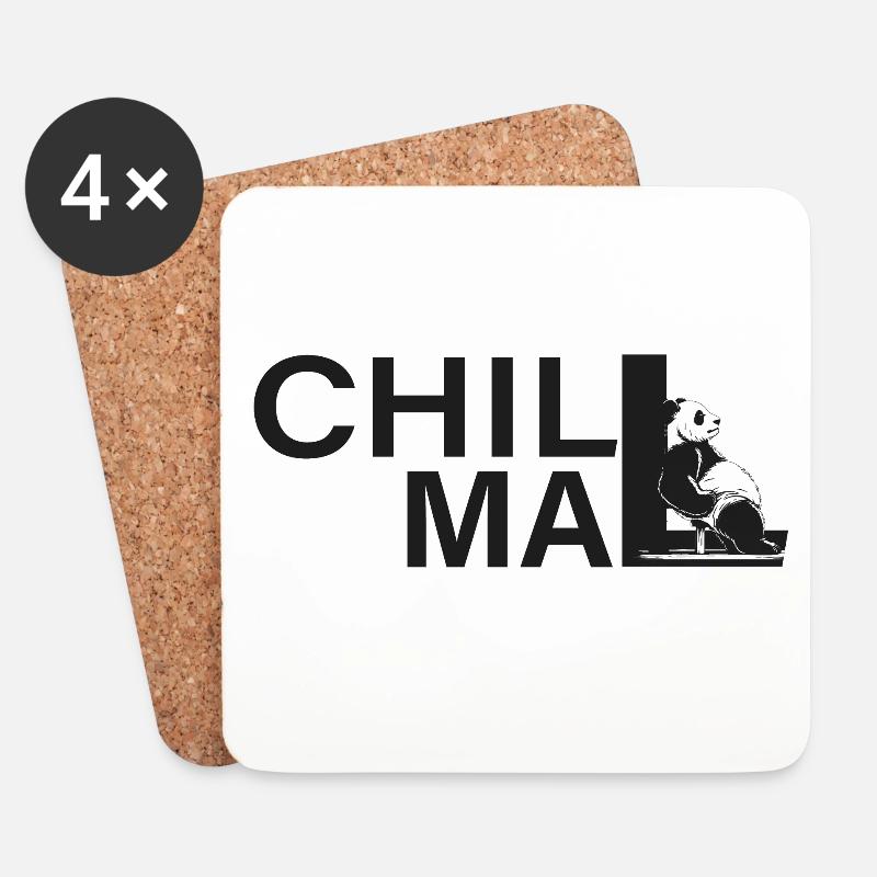chill mal panda relax entspann dich - Untersetzer (4er-Set) - Weiß
