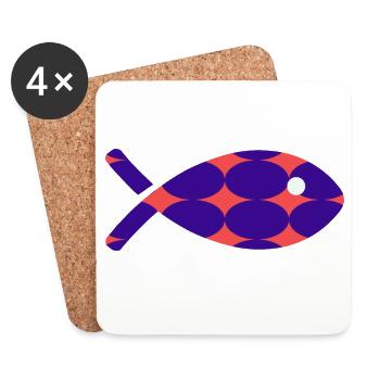 POISSON - Dessous de verre (lot de 4) - blanc - Devant