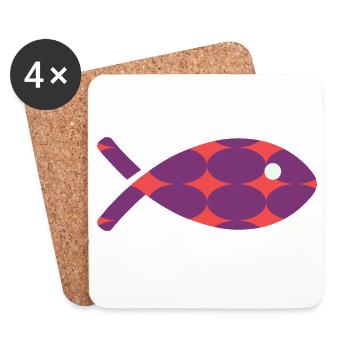 POISSON - Dessous de verre (lot de 4) - blanc - Devant