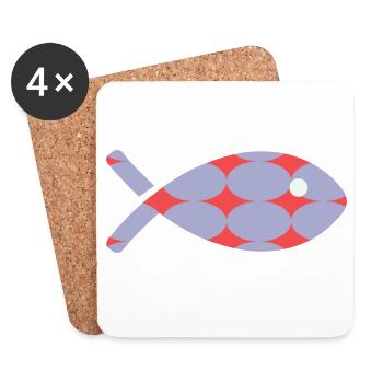 SARDINE. FISH. APRIL FOOL - Coasters (set of 4) - white - Front