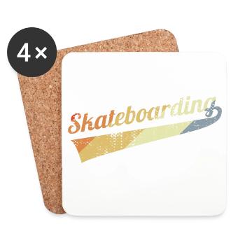 Retro Skateboarding - Coasters (set of 4) - white - Front