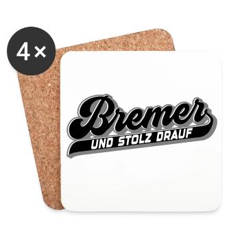 Bremer und Stolz drauf | Farben änderbar - Untersetzer (4er-Set) - Weiß - Vorne