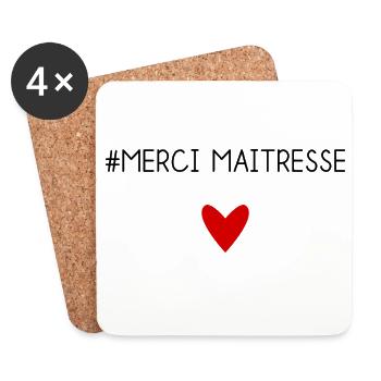 MERCI. MAÎTRESSE. MAÎTRE. MERCI MAÎTRESSE - Dessous de verre (lot de 4) - blanc - Devant