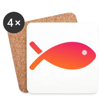 SARDINE. FISCH. APRILSCHERZ. OSTERN. MEER - Untersetzer (4er-Set) - Weiß - Vorne