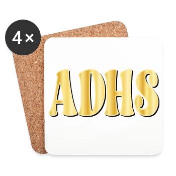 ADHD attention deficit - Coasters (set of 4) - white - Front