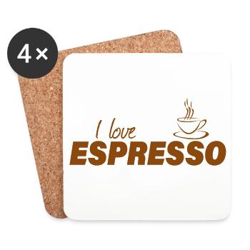 J’ADORE L’ESPRESSO - Dessous de verre (lot de 4) - blanc - Devant