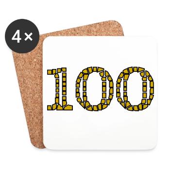 100. 100 JAHRE. 100-JÄHRIGES JUBILÄUM. GEBURTSTAG 100 - Untersetzer (4er-Set) - Weiß - Vorne