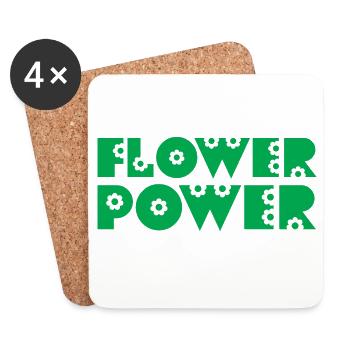 FLOWER POWER - Coasters (set of 4) - white - Front