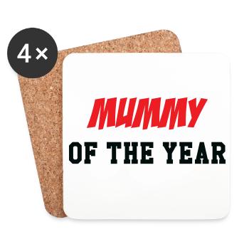 Mama des Jahres - Muttertag - Untersetzer (4er-Set) - Weiß - Vorne
