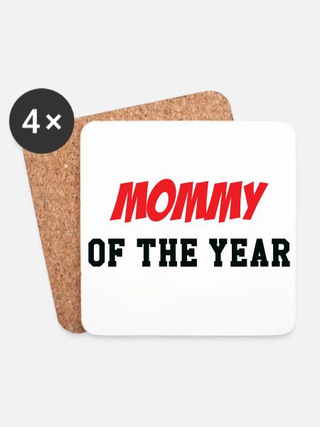 Mom of the Year - Mother's Day - Coasters (set of 4) - white