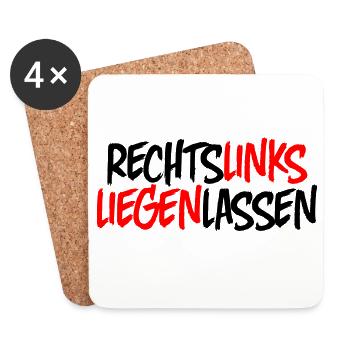 Recht Links Liegen Lassen - Untersetzer (4er-Set) - Weiß - Vorne