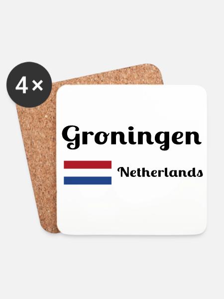 Groningen Niederlande - Stilvolle Drucke - Untersetzer (4er-Set) - Weiß