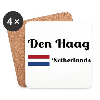 Den The Hague Netherlands- Stylish prints - Coasters (set of 4) - white - Front