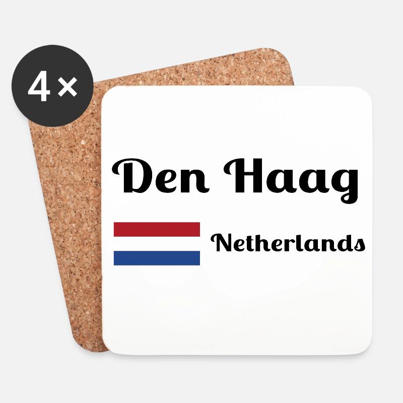 Den Den Haag Niederlande - Stilvolle Drucke - Untersetzer (4er-Set) - Weiß