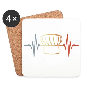 Vintage Baker Hat - Coasters (set of 4) - white - Front