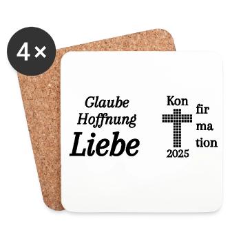 Confirmation 2025 Faith Hope Love Bible - Coasters (set of 4) - white - Front