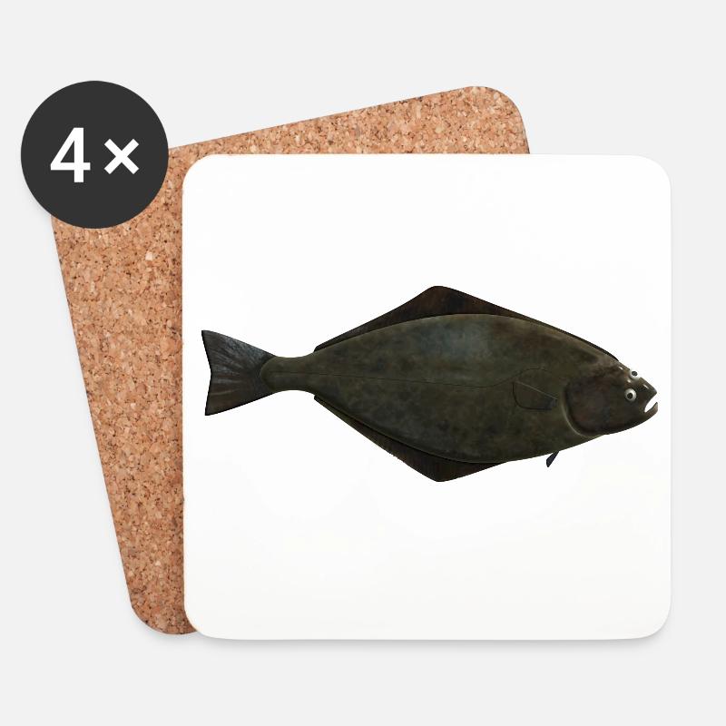 Heilbutt Natur für Angler in Norwegen oder Island - Untersetzer (4er-Set) - Weiß