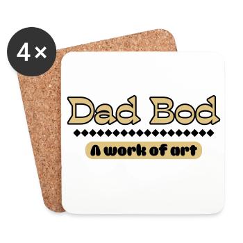 Dad Bod – Déclaration artistique pour les pères - Dessous de verre (lot de 4) - blanc - Devant
