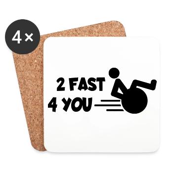 Ich bin zu schnell für dich in meinem Rollstuhl # - Untersetzer (4er-Set) - Weiß - Vorne