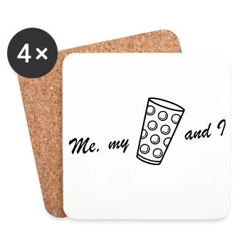 Me my Dubbeglas and I - Untersetzer (4er-Set) - Weiß - Vorne
