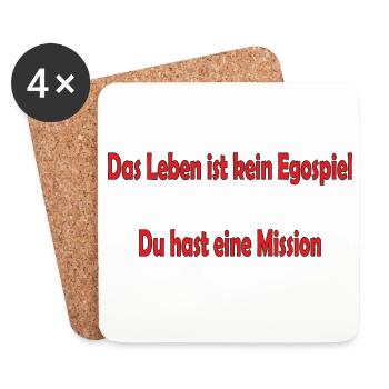 Das Leben ist kein Egospiel - Untersetzer (4er-Set) - Weiß - Vorne