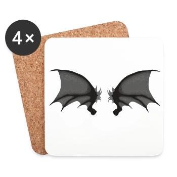 Dämonenflügel, halloween outfits, goth - Untersetzer (4er-Set) - Weiß - Vorne