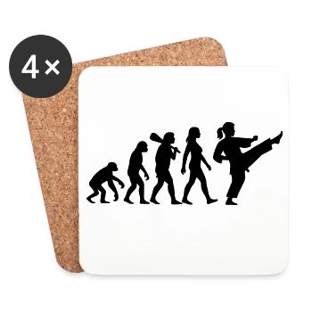 Karate Evolution - Untersetzer (4er-Set) - Weiß - Vorne