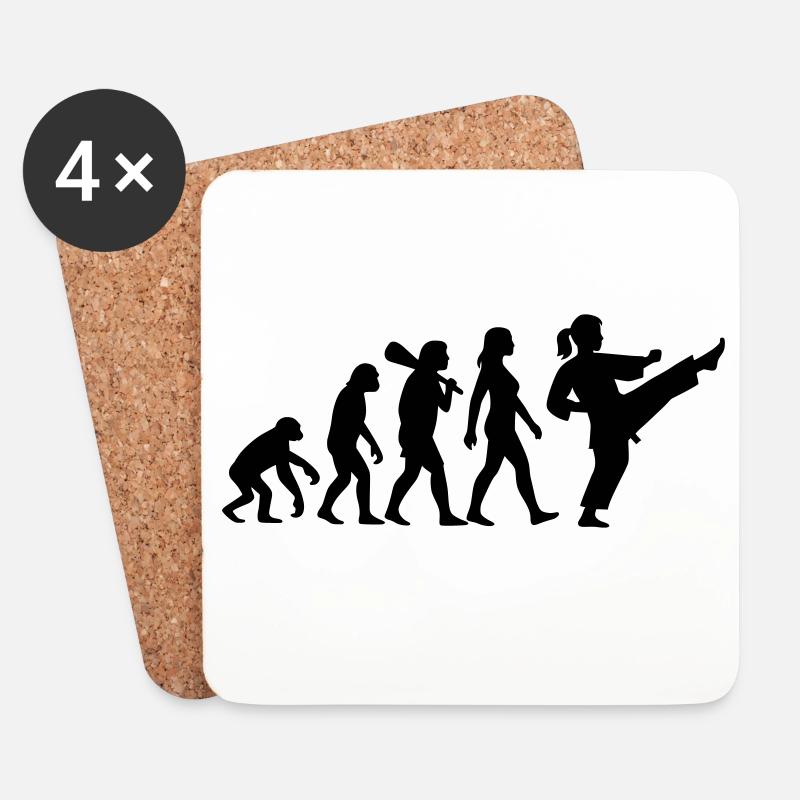 Karate Evolution - Untersetzer (4er-Set) - Weiß