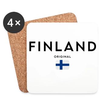 Fierté finlandaise, design minimaliste et élégant - Dessous de verre (lot de 4) - blanc - Devant