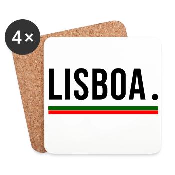 Lisboa – Minimal Streetwear Shirt - Coasters (set of 4) - white - Front