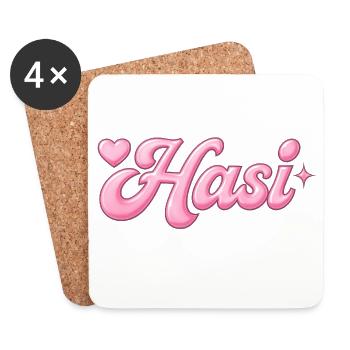 Hasi / y2k design - Untersetzer (4er-Set) - Weiß - Vorne
