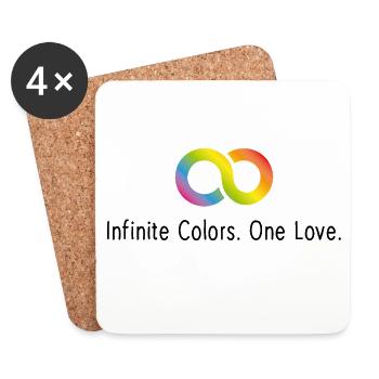 LGBTIQ - Infinite Colors. A love. - Coasters (set of 4) - white - Front