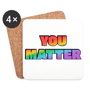 Dégradé arc-en-ciel You Matter - Dessous de verre (lot de 4) - blanc - Devant