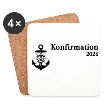 Confirmation 2026 Faith Christian Anchor Rudder - Coasters (set of 4) - white - Front