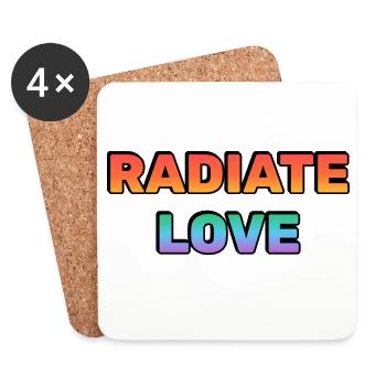 Radiate Love Gradient Typography - Coasters (set of 4) - white - Front