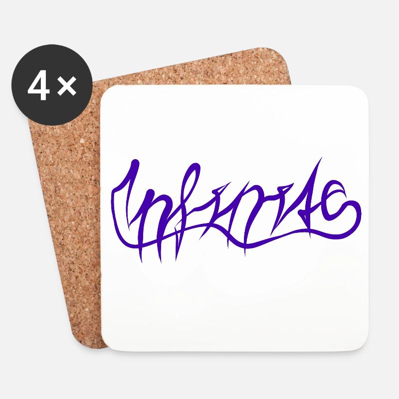 Lila Graffiti Schriftzug Muster - Untersetzer (4er-Set) - Weiß
