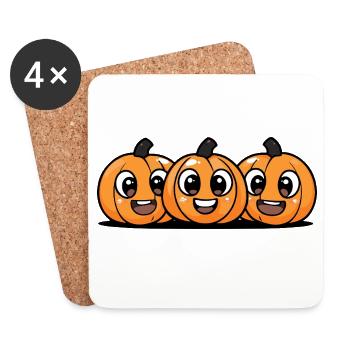 Pumpkin Halloween Cute Comic - Coasters (set of 4) - white - Front